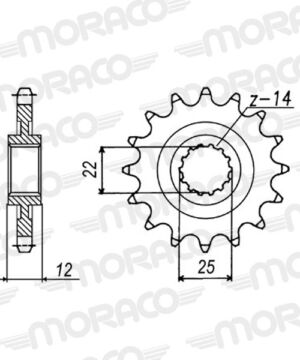 Pignon sortie de boîte Gas Gas EC200 / MC250 2003–2020 – 12 dents Pas 520 – Supersprox PT31312