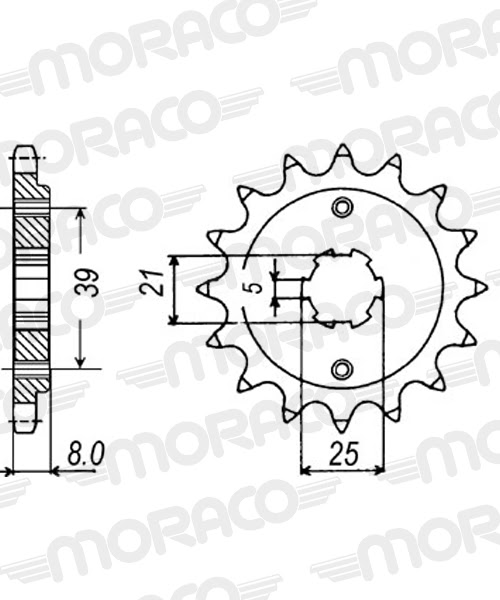 Pignon sortie de boîte pas 520 – 15 dents – Supersprox PT31615 – Acier hautes performances
