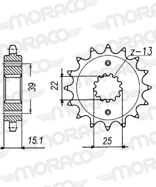 Pignon sortie de boîte 520 15 dents Supersprox PT31715 – Transmission acier