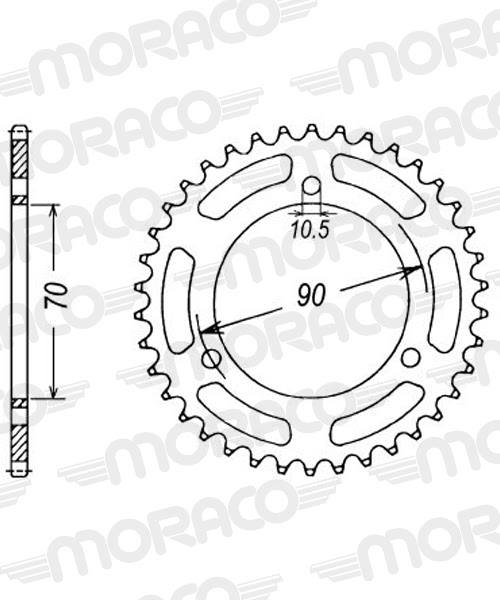 Couronne acier 38 dents pas 420 Honda MCX80 1983–1987 – Supersprox CA10338