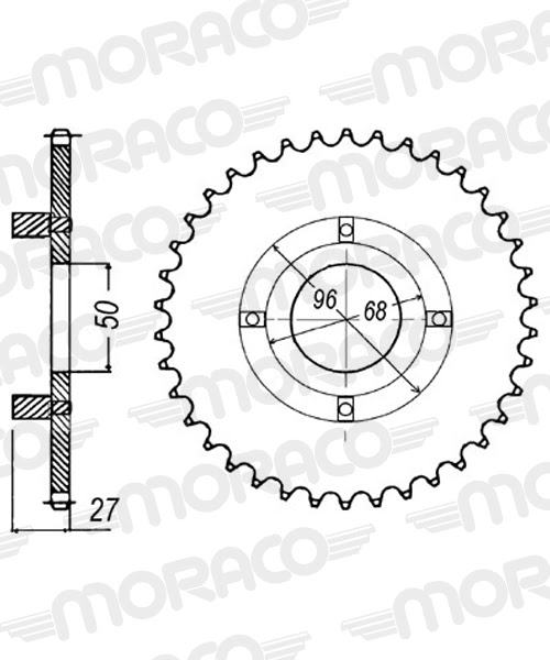 Couronne acier 420 – Honda CB50 J (1975–1983) – Supersprox CA10642