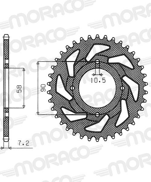 Couronne acier 35 dents Honda CM185 / CM200 / EZ90 1978–1995 – Supersprox CA20135