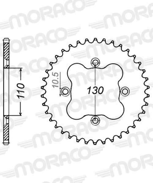 Couronne acier 39 dents Pas 520 Honda TRX250/TRX400 1986–2009 – Supersprox CA31839