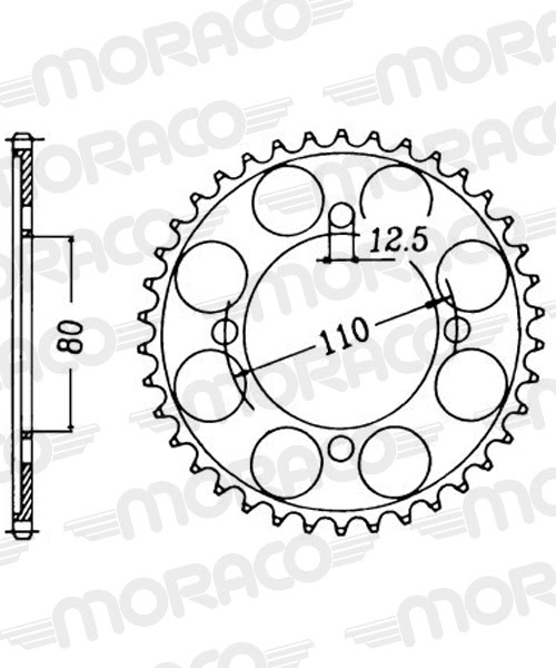 Couronne acier 43 dents pas 530 Honda CB750 1980-1983 – Supersprox CA60343