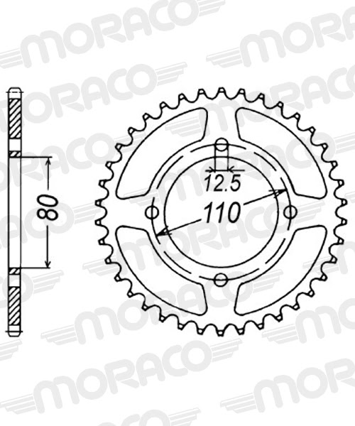 Couronne acier Honda CB750 K Z RC01 (1979) – Supersprox CA60438 – Pas 630 – 38 dents