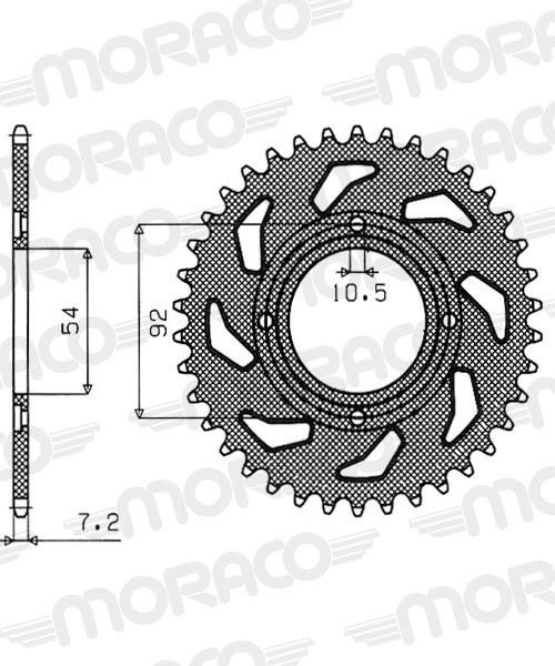 Couronne acier 46 dents Pas 428 Yamaha RD125 LC 1982–1987 / TZR80 1995–2010 – Supersprox CC20246