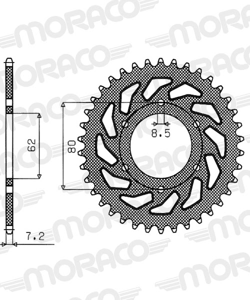 Couronne acier Yamaha TW200 1989-1994 – Supersprox CC20845 – Pas 428 – 45 dents
