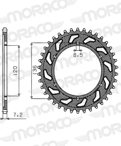 Couronne acier Yamaha TZR125 4DL 4HE (1993–1999) – 47 dents, Supersprox CC31347