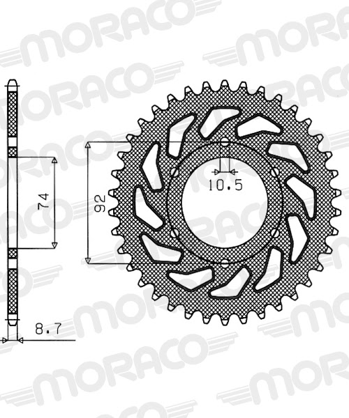 Couronne acier 530 – Yamaha XJ400 1981-1984 & XJ550 Maxim 1981-1985 – Supersprox CC40345