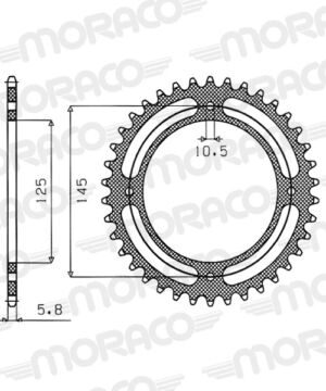 Couronne acier 520 – Yamaha XT600 1983–1988 / YFM350 Warrior – Supersprox CC50540