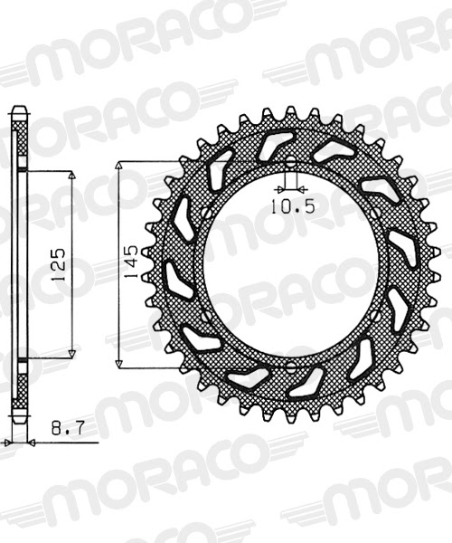 Couronne acier Yamaha FZ750 1985-1986 – Supersprox CC60144 – Pas 530 – 44 dents