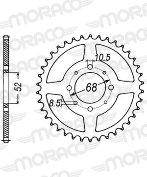 Couronne acier Kawasaki KLX110 (2010 à 2024) – Supersprox CE10038 – 38 dents – Pas 420