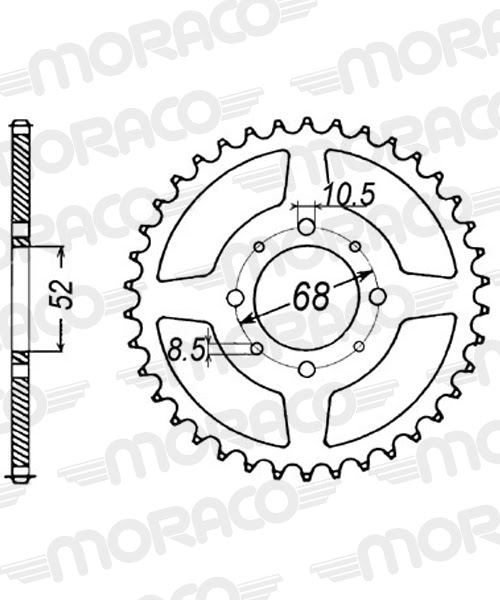 Couronne acier Kawasaki KLX110 (2003 à 2009) – Supersprox CE10033 – 33 dents pas 420
