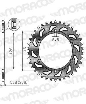 Couronne 44 dents – Suzuki DR-Z 400 / DR350 (2000-2009) – Supersprox CE203SG44