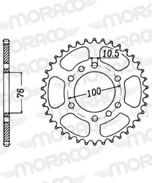 Couronne acier Suzuki GN400 1980-1982 – Supersprox CE40137 – Pas 520 – 37 dents