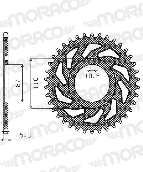 Couronne acier pas 520 - 49 dents - Supersprox CE40549