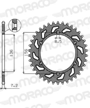 Couronne acier 42 dents Suzuki DR650 SE 2011–2014 – Supersprox CE50642