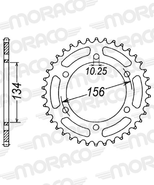 Couronne acier Kawasaki KR-1 250 S (1990–1992) – Supersprox Pas 520 – 41 dents CG30041