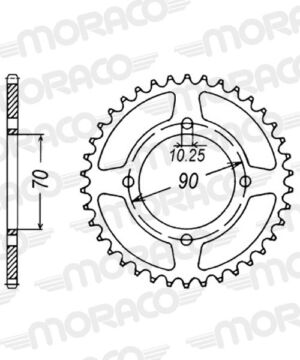 Couronne acier 43 dents Kawasaki KEF300, KFX250, KFX300 1987–2005 – Supersprox CG31043