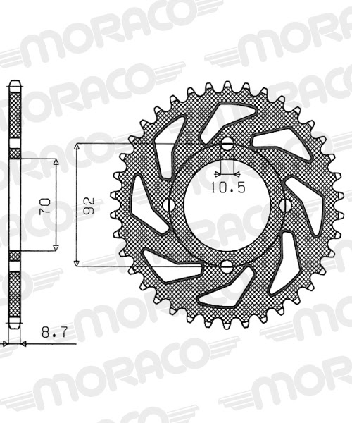 Couronne acier 45 dents Kawasaki Z400 Z440 1978-1984 – Supersprox CG40045