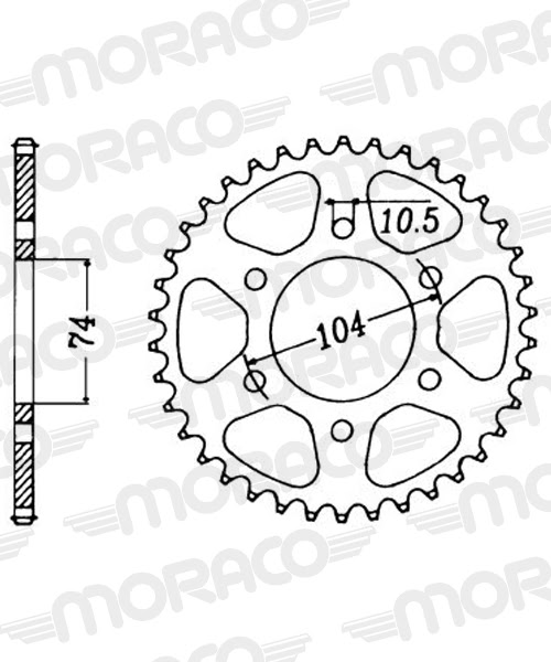 Couronne acier – Kawasaki Z650 KZ650B 1977-1980 – Supersprox CG40142