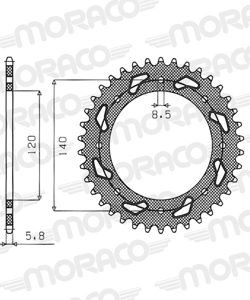 Couronne acier 38 dents Kawasaki Estrella 250 (1994-1999) – Supersprox CG60038