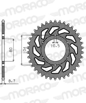 Couronne acier 41 dents Kawasaki GPZ1100 / Z1000 1979-1987 – Supersprox CG60141