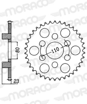 Couronne acier 520 – Aprilia AF1 125 Replica (1988-1990) – Supersprox CI20036