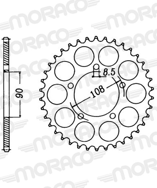 Couronne acier 39 dents MUZ Skorpion 660 (1995–2003) – Supersprox CI30339