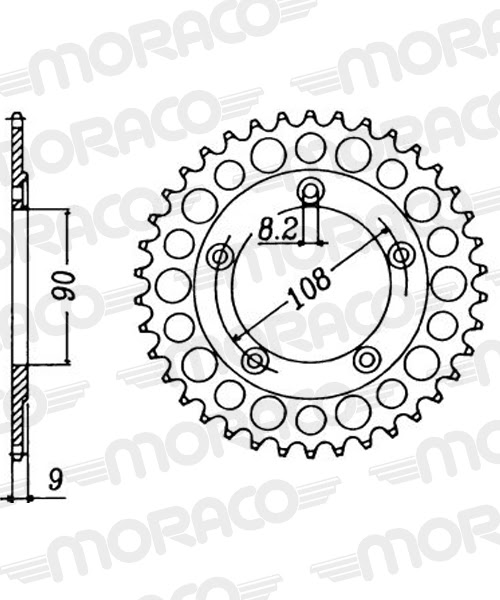 Couronne acier Ducati 750/851/907 (1986–1993) – Supersprox CL60138 – Pas 520 – 38 dents