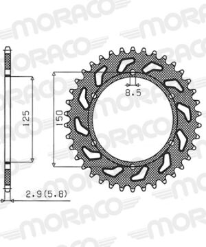 Couronne 520 – 52 dents – Supersprox Stealth pour Gas Gas EC250 / KTM EXC / Husqvarna – 1998 à 2024 (CO304SG52)