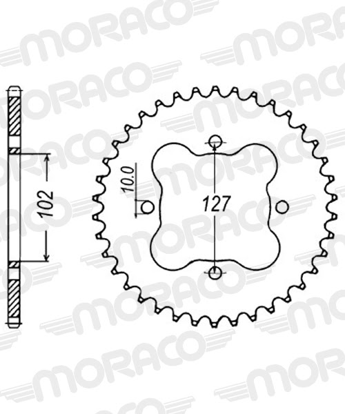 Couronne acier Polaris Predator 500 2003-2004 – Supersprox CX40537 – 37 dents Pas 520