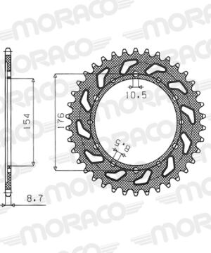 Couronne aluminium 42 dents Pas 530 pour – Supersprox AB60742