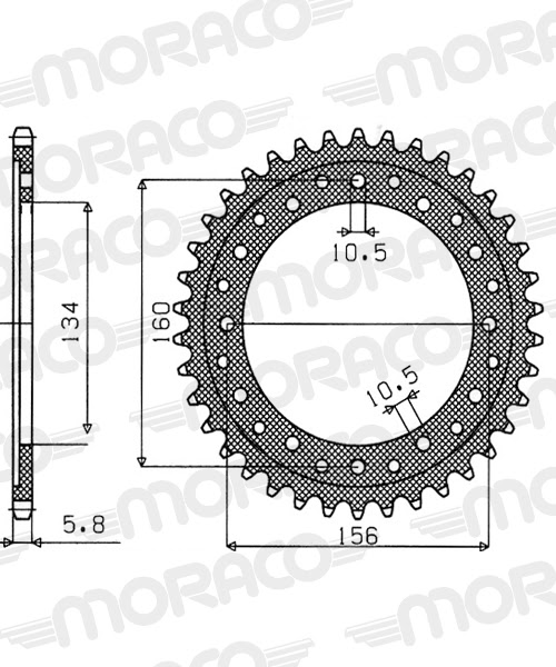 Couronne aluminium 47 dents Pas 520 pour moto - Supersprox AB61847