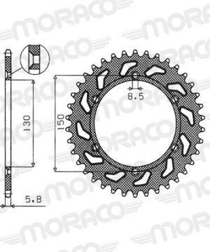 Couronne aluminium 520 45 dents – KTM / Honda / Husqvarna – Supersprox AD32345