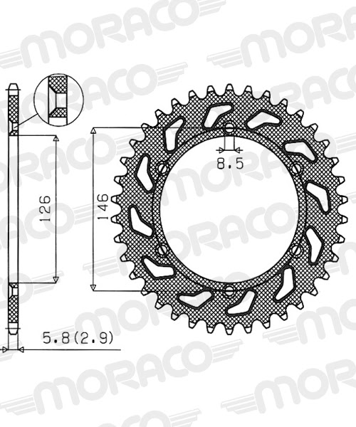 Couronne aluminium 520 44 dents Suzuki DR-Z 400 / DR350 1994-2009 – Supersprox AF20344