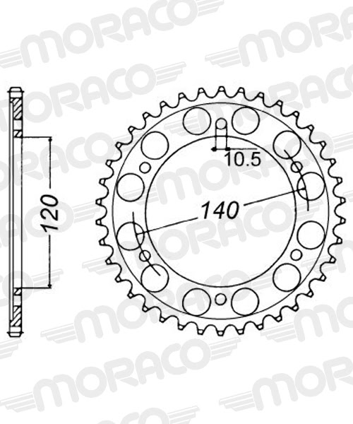 Couronne aluminium 42 dents Kawasaki EN500 Vulcan Z900 RS 1990-2023 – Supersprox AH40442