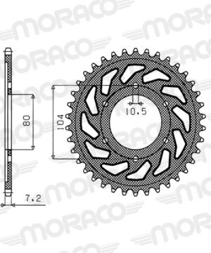Couronne aluminium 525 – Kawasaki Z1000, Z900 RS, ZX-7 RR (1996-2023) – Supersprox AH61042