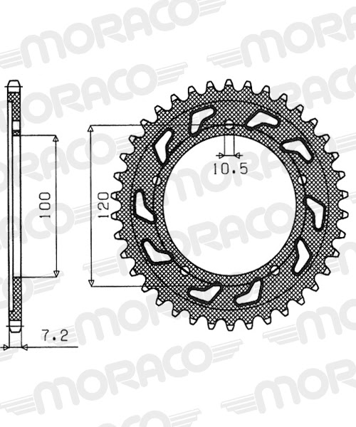 Couronne aluminium 525 42 dents Aprilia Caponord, Tuono, RSV1000 (1998-2023) – Supersprox AJ80042
