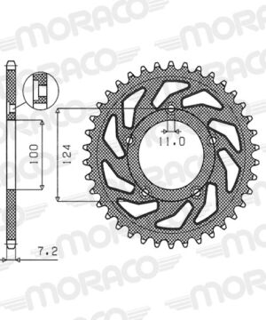 Couronne aluminium 39 dents Ducati 749 H500 / R / S (2003–2007) – Supersprox AM61439