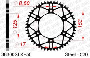 Couronne acier – Pas 520 – 50 dents – AFAM 38300SLK+50