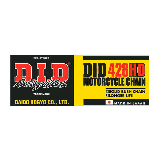 Chaîne 428 renforcée – Honda CG125 1998-1999 / CRF125 F 2014-2016 – DID428HD x 112 RJ – DID