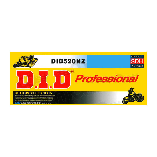 Chaîne renforcée DID520NZ(B&B) – Aprilia RX125 (1992–2014) – 114 maillons – Pas 520 – DID