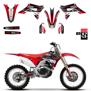 Kit déco moto Honda CRF450 & CRF250 – 2009 à 2013 – Design IRON rouge – UP