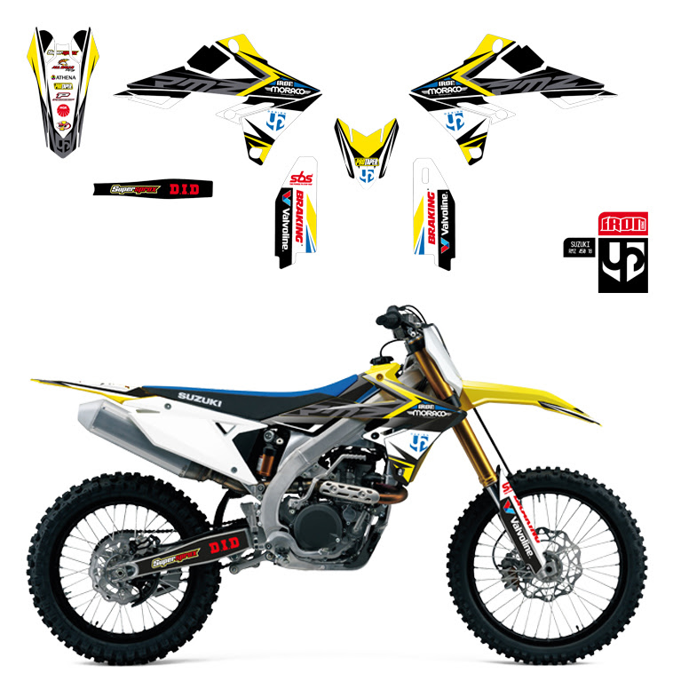 Kit déco motocross Suzuki RMZ 450 (2018) – UP Design IRON Jaune
