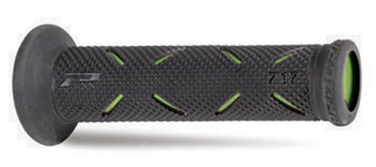 Poignées moto 22-25 mm Progrip 717 Soft Touch Noir/Vert – Bout ouvert