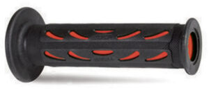 Poignées moto route Ø 22-25 mm – Progrip 724 – Double densité – Rouge/Noir