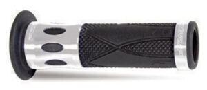Poignées moto route 728 Ø 22-25 mm – Progrip Noir/Alu – Compatibles multi modèles