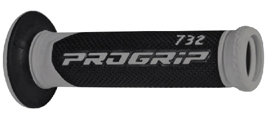 Poignées moto route Ø22/25 mm – Progrip 732 Gris/Noir – Soft Touch