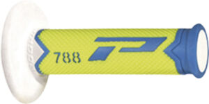 Poignées moto Progrip 788 - Guidon 22/25 mm – Triple densité – Bleu/Jaune/Blanc